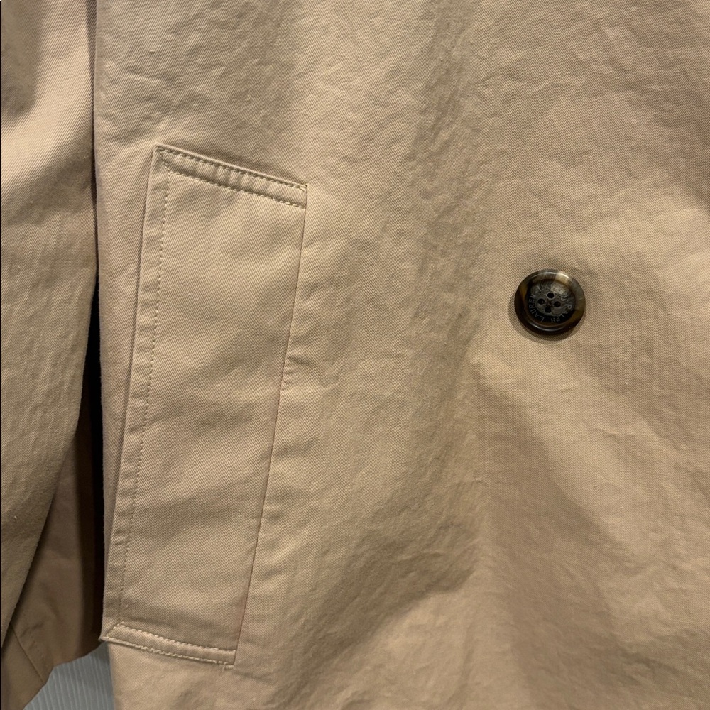 Ralph Lauren Women’s Tan Double-Breasted Trenchcoat XL - Picture 6 of 7